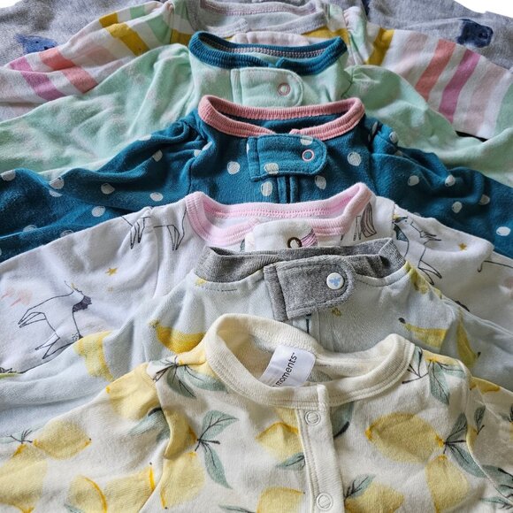 Lot of 7 Newborn Baby Sleep – Cloud Island, Little Me, Burt’s Bees, Gerber - Picture 2 of 9